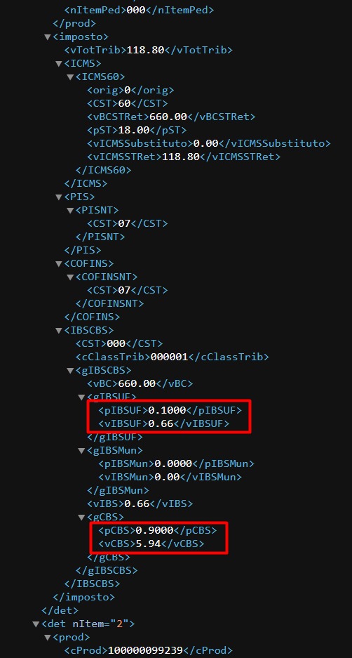 Estrutura XML da Reforma Tributária IBS e CBS