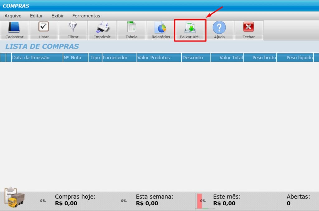 Clique no botão Baixar XML