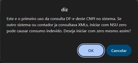 Aviso de primeiro uso com NSU Zero