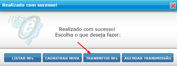 Acesso à transmissão da NFS-e pelo botão TRANSMITIR NFs no Prontosoft